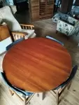 Table ronde à rallonge mid century
