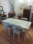Table XXe en bois blanche