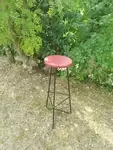Tabouret métal laqué noir