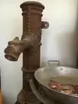 Tête de lion tigre goutière pompe fontaine fonte