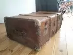 Valise en bois et cuir 