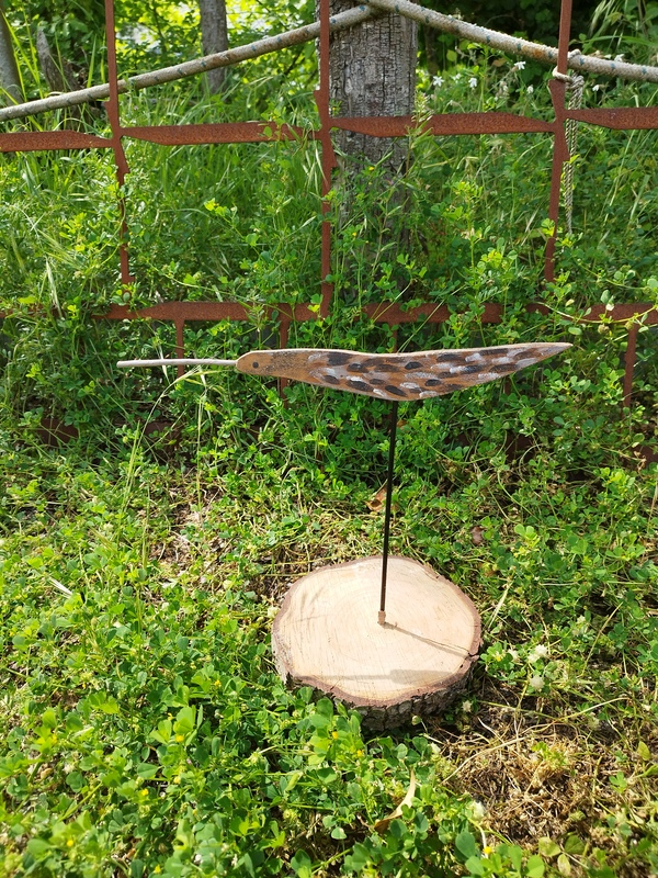 Oiseau en bois art populaire