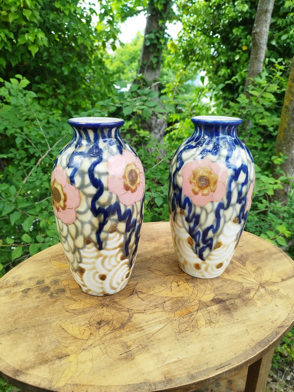 Paire de vases art déco Camille Tharaud 