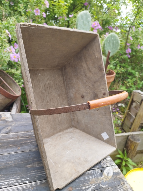Panier de vendange fer forgé et bois 