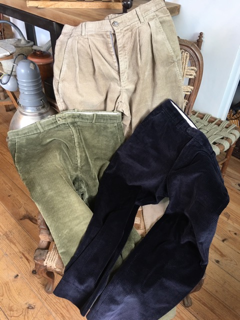 Pantalon velours vintage fripe