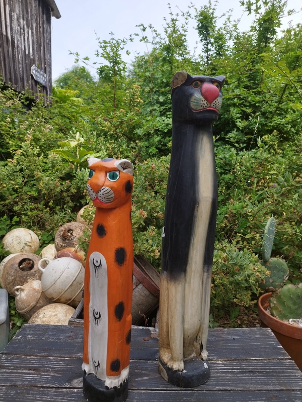 Panthere et tigre sculptés bois 