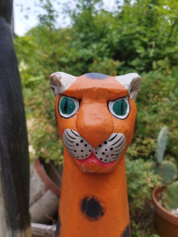 Panthere et tigre sculptés bois 