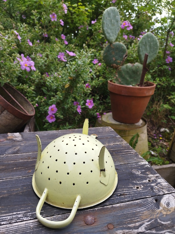 Passoire émaillée jaune 