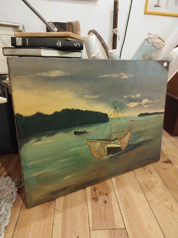 Peinture marine huile sur toile 1988