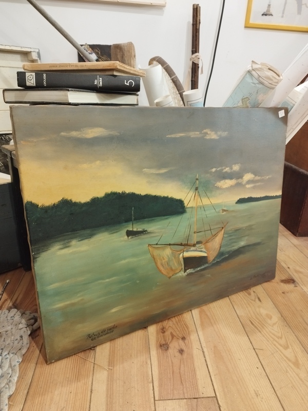 Peinture marine huile sur toile 1988