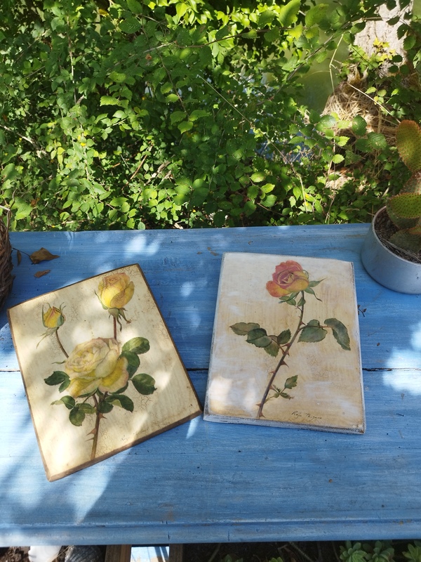 Peinture sur bois Roses