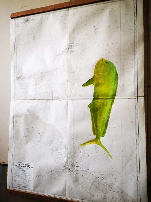 Peintures sur cartes marines 