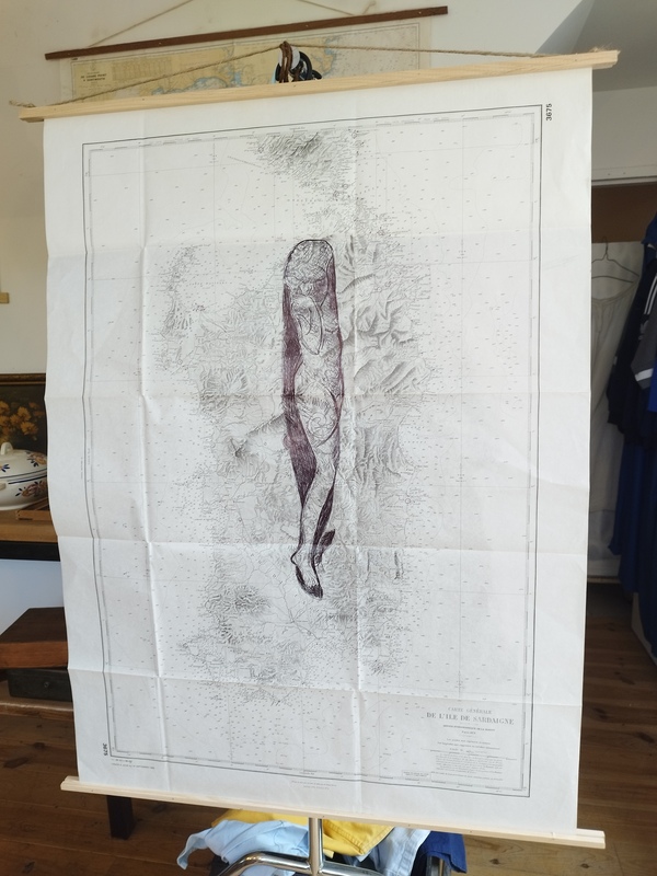 Peintures sur cartes marines 