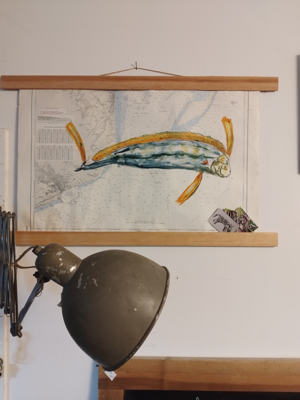 Peintures sur cartes marines