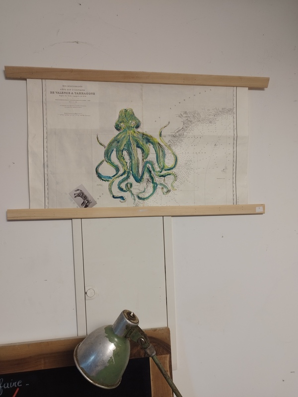 Peintures sur cartes marines