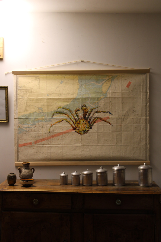 Peintures sur cartes marines