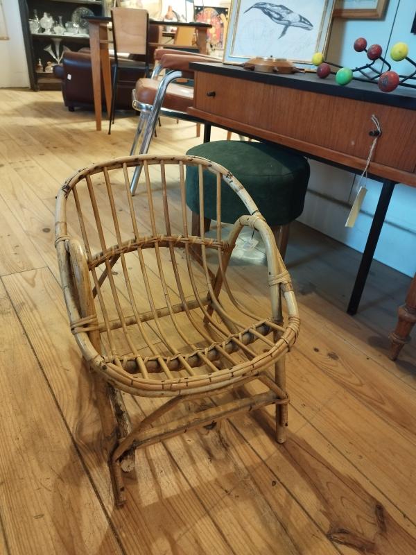Petit fauteuil rotin 70's 