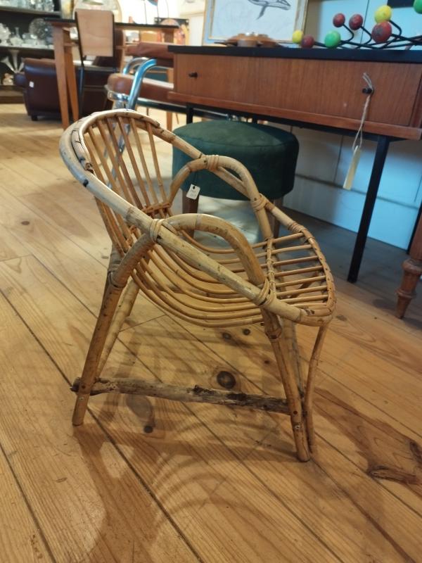 Petit fauteuil rotin 70's 
