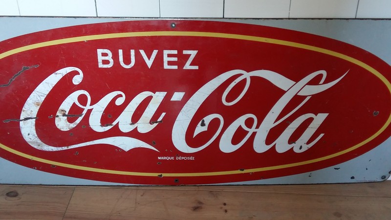Plaque émaillée années 50 Coca Cola 