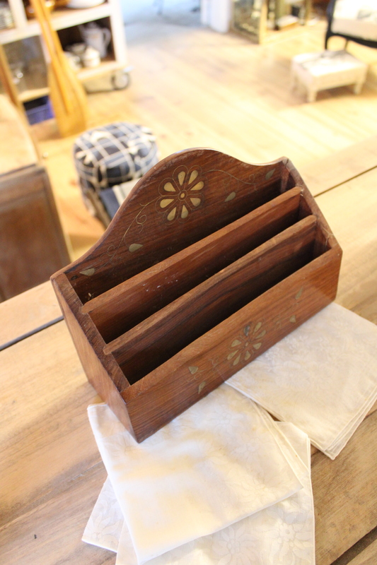 Porte enveloppes bois laiton 