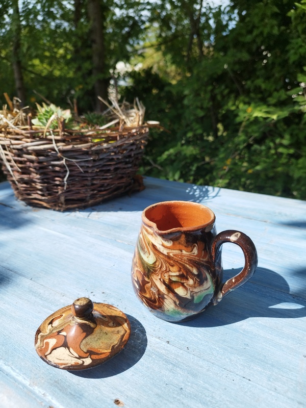 Pot à lait en terre cuite à glaçure