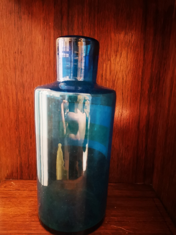 Pot pharmacie verre bleu alun pulv