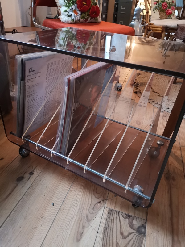 Range vinyle plexiglas design space age 70s 