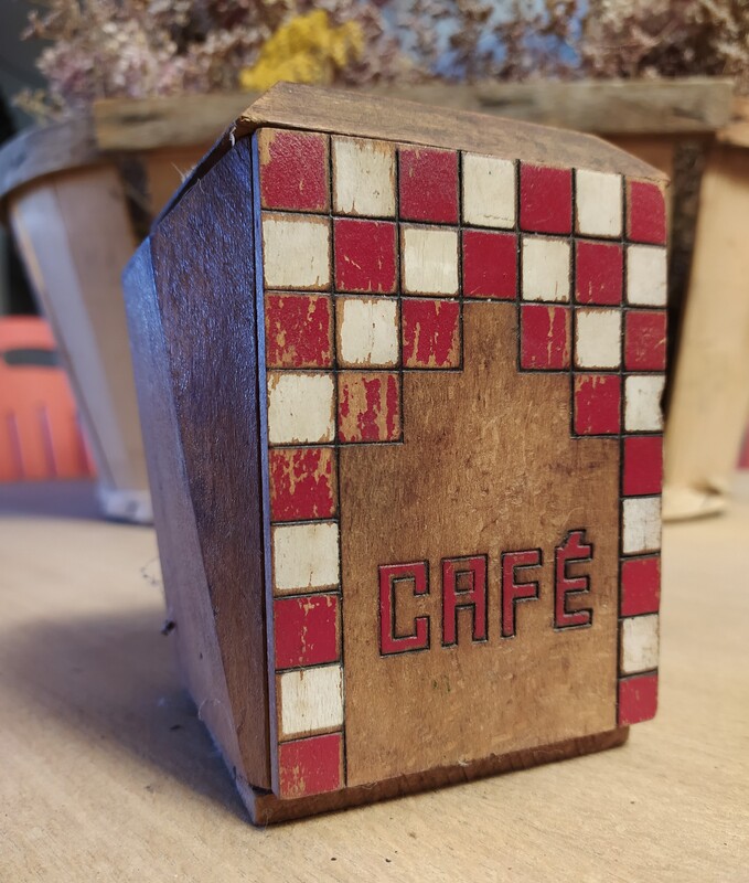 Rare boite à café bois