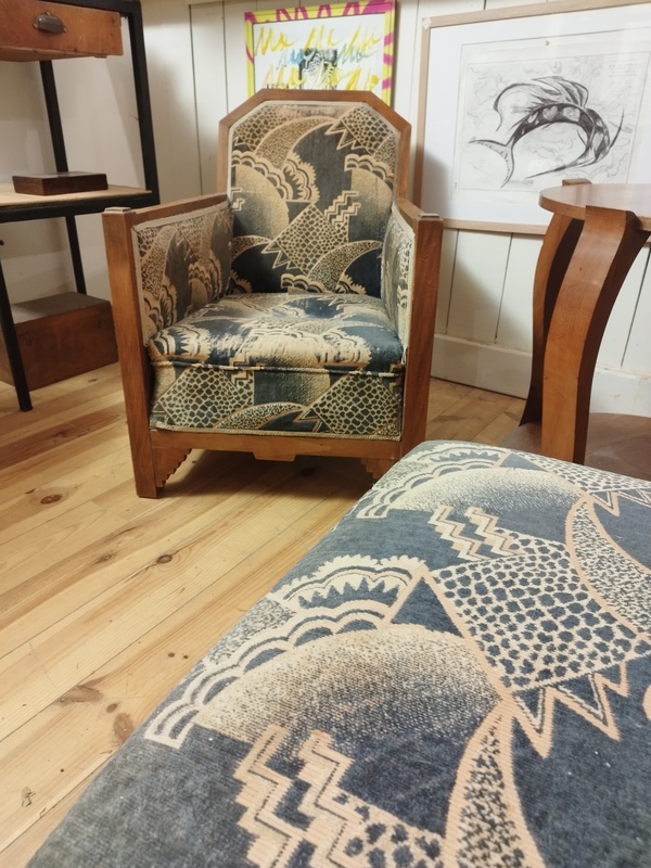 Salon art déco fauteuils et table 