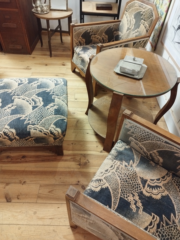 Salon art déco fauteuils et table 