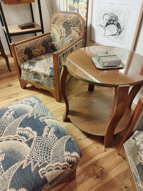 Salon art déco fauteuils et table 