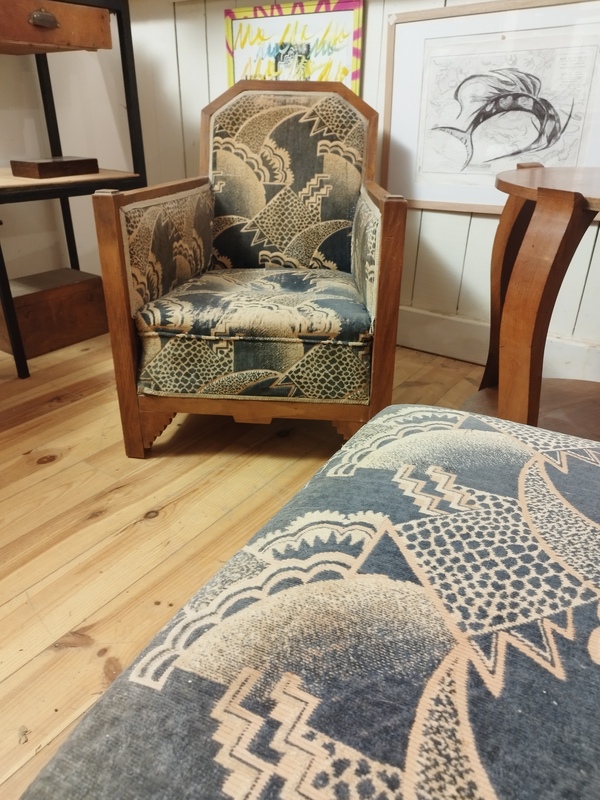 Salon art déco fauteuils et table 