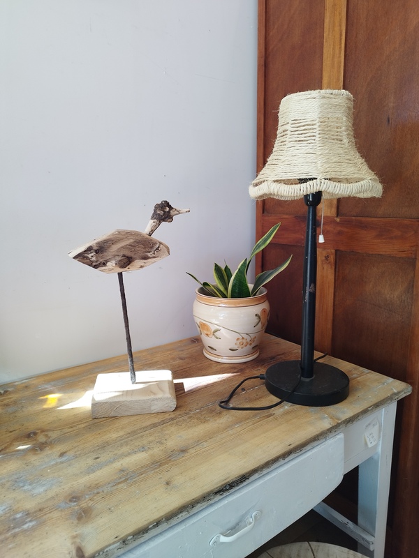 Sculpture oiseau bois flotté et bois