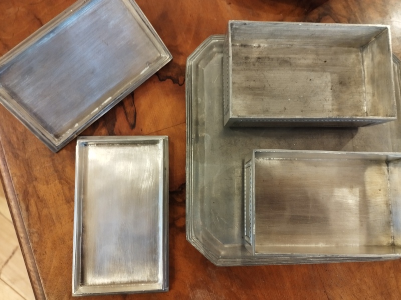 Service à tabac en étain 1920 