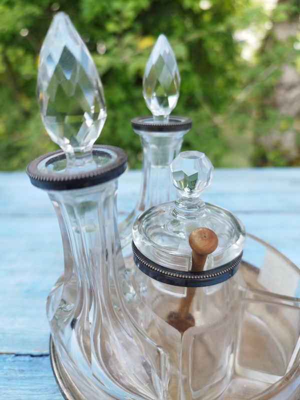 Serviteur huilier vinaigrier art déco