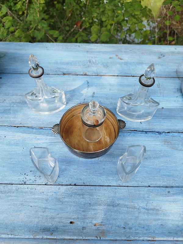 Serviteur huilier vinaigrier art déco