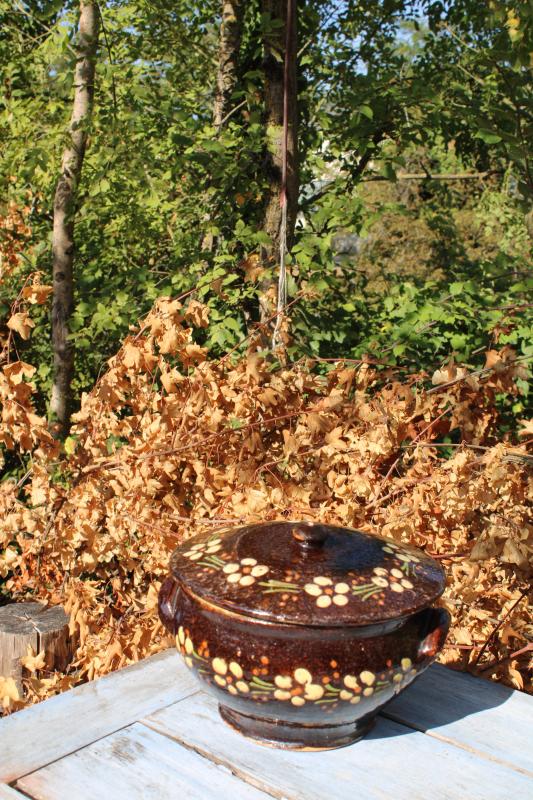Soupière terre cuite vernissée