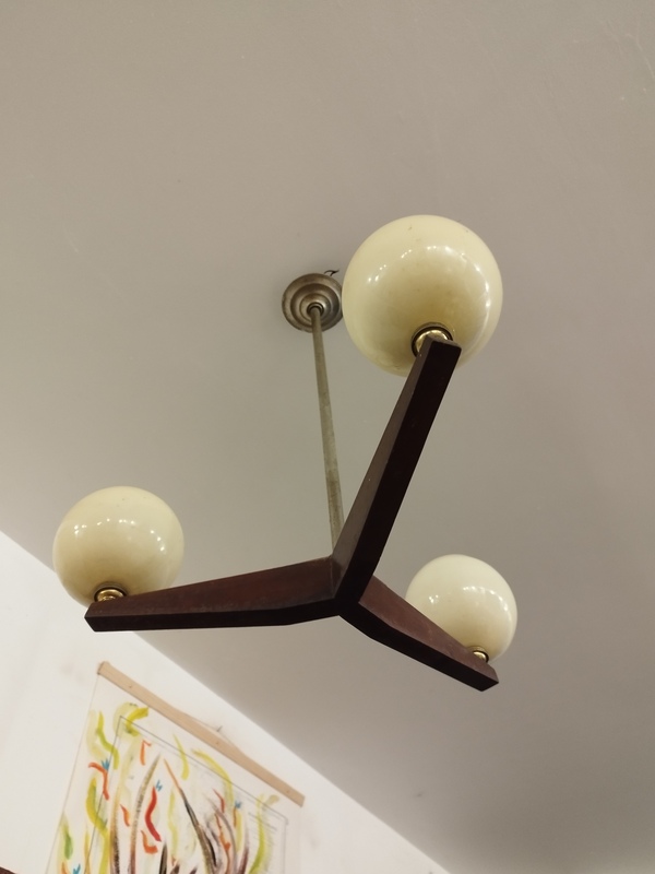 Suspension art déco trois globes