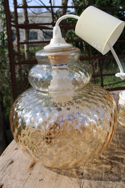 Suspension en verre fumé 1970s