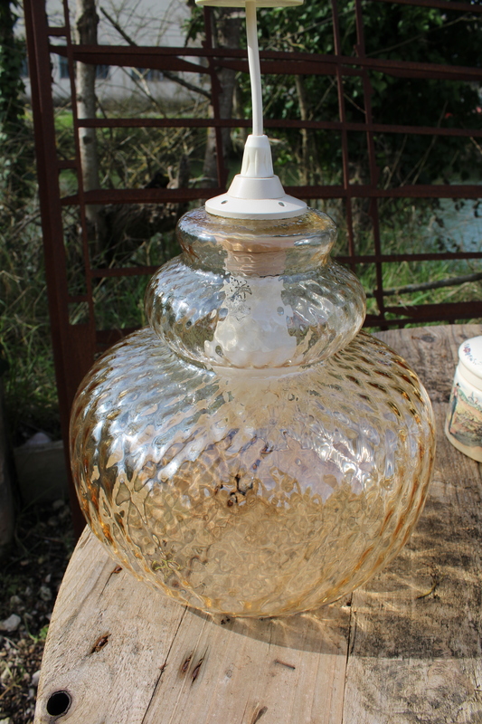 Suspension en verre fumé 1970s