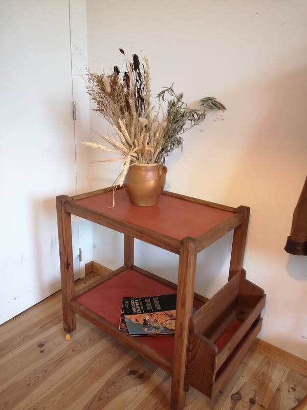 Table basse porte magazine années 50