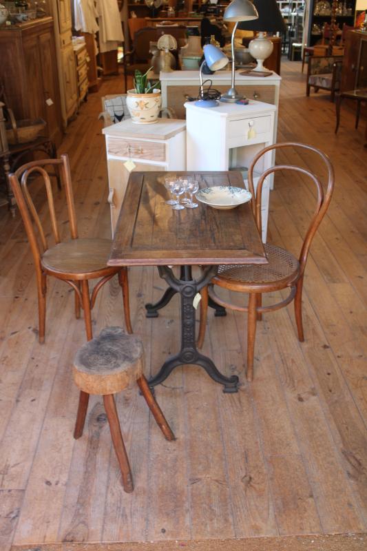 Table bistrot fonte et bois