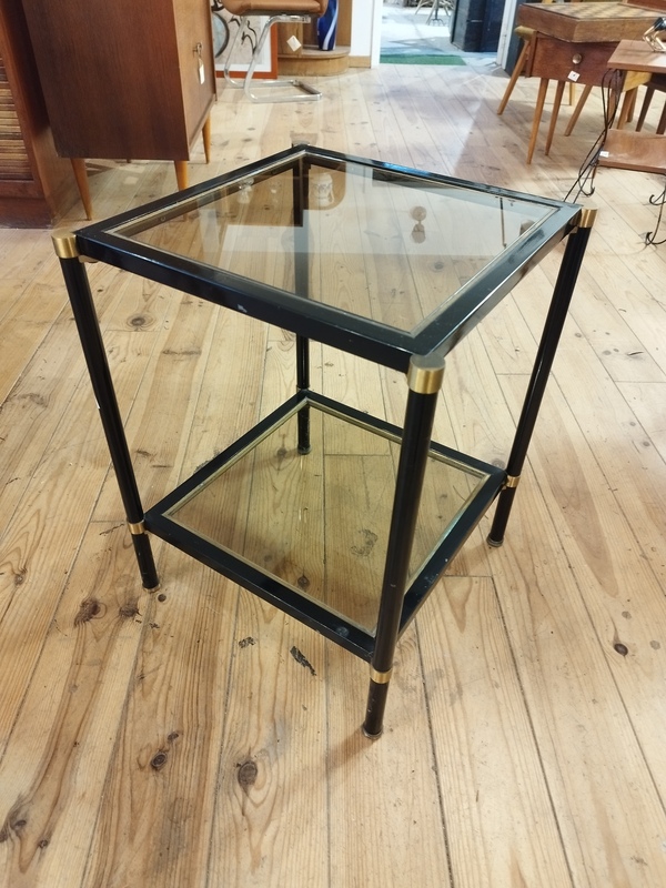 Table d'appoint laiton et verre
