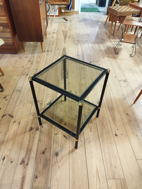 Table d'appoint laiton et verre