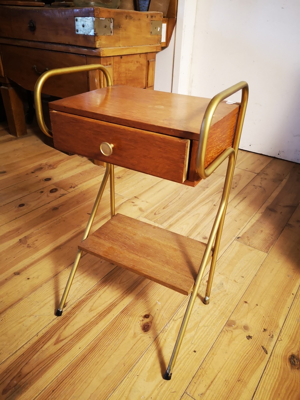 table de chevet Hitier années 60 dorée