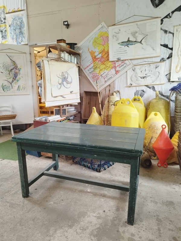 Table de ferme verte