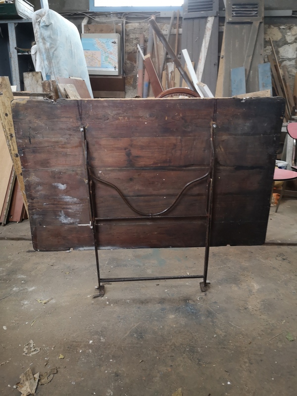 Table meuble de métiers fer forgé riveté