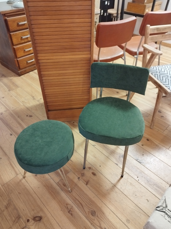 Tabouret pieds compas 