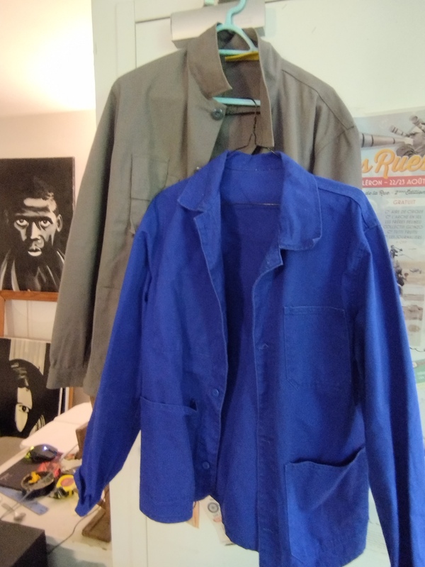 Veste De Travail Bleu De Travail Vintage