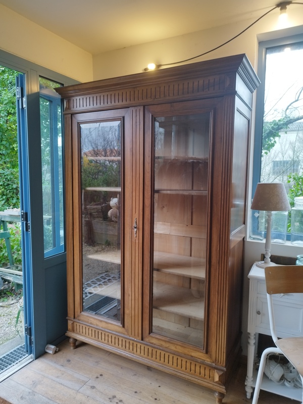 Vitrine verre biseauté XXe 